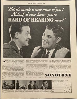 Newspaper Print from 1944 Covering Sonotone, now known as Audicles Hearing Services.